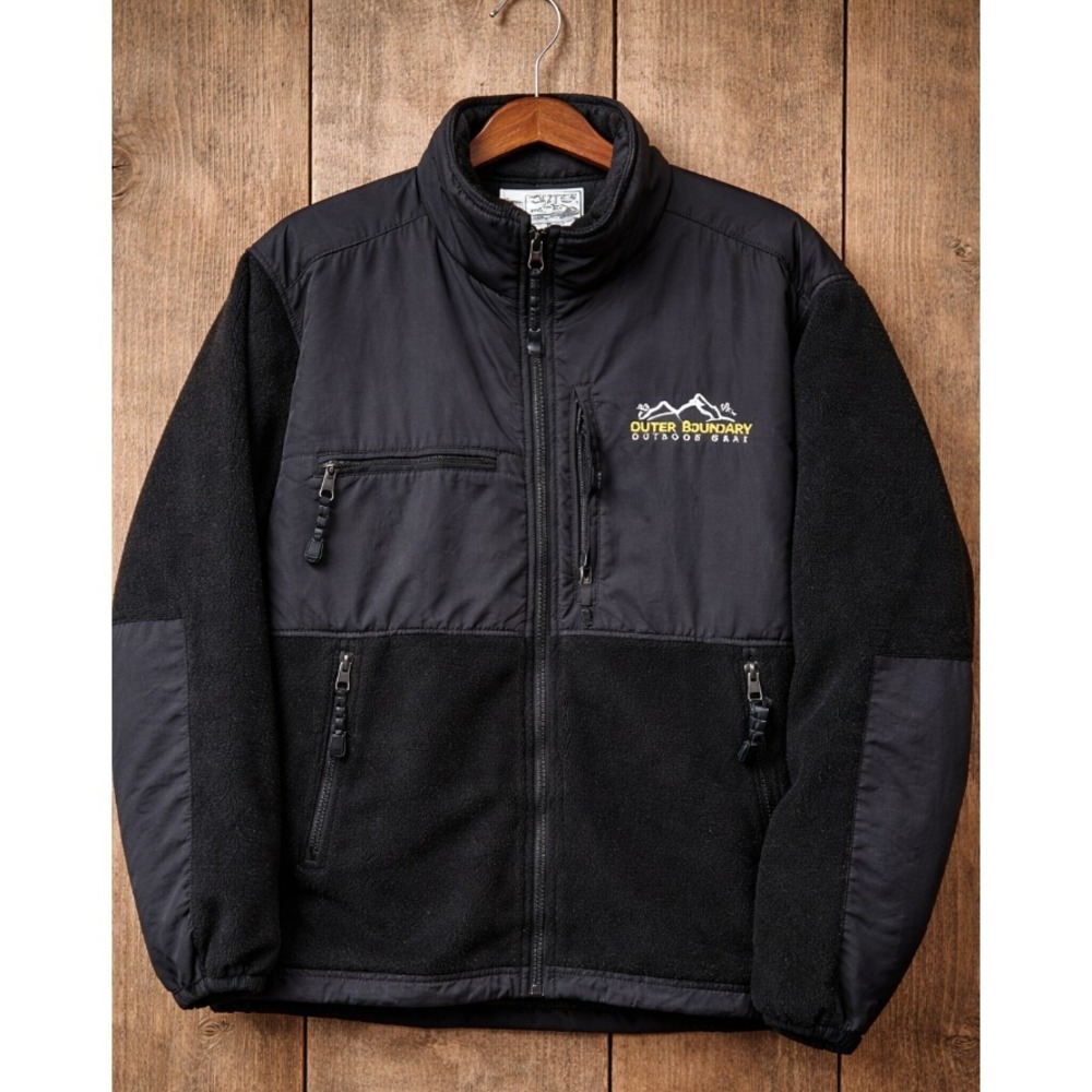 Outer Boundary Men's Fleece Jacket Black Full Zip‎ Outdoor XL Warm